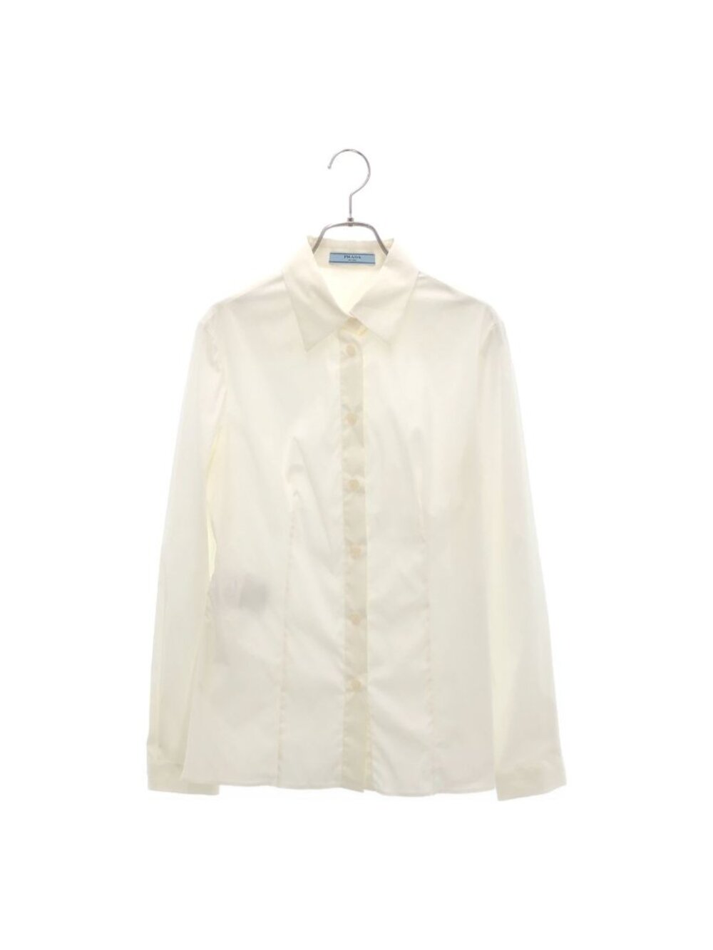 Prada Cotton Blend Stretch Dress Shirt 42 White